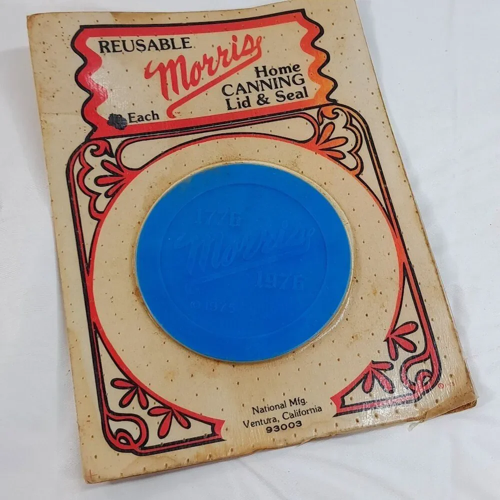 Vintage MORRIS Reusable Home Canning Lid & Seal 1975 70s (1 set) READ